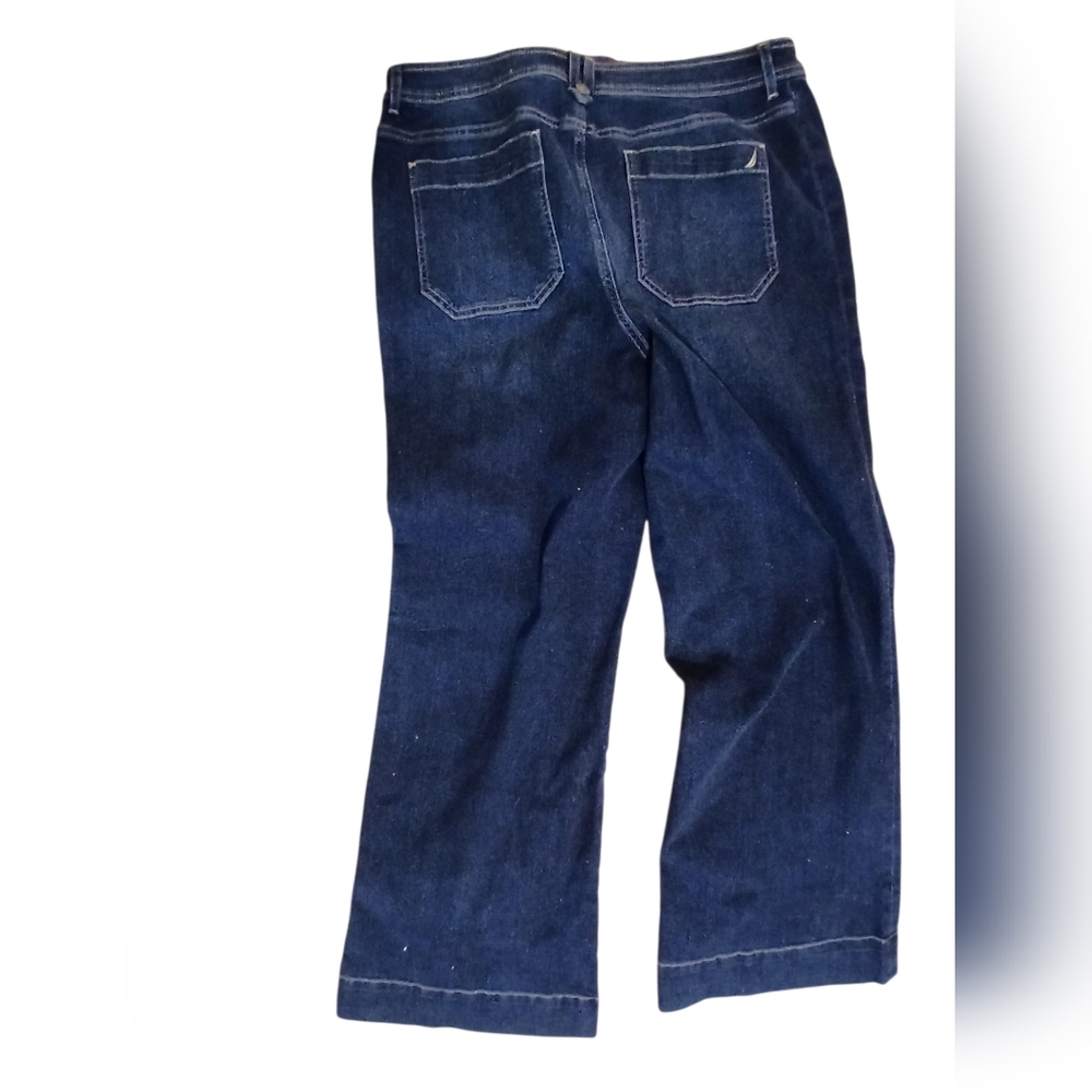 Nwt Nautica Dark Blue Flare & Wide Leg Jeans Size 14 - Picture 2 of 7